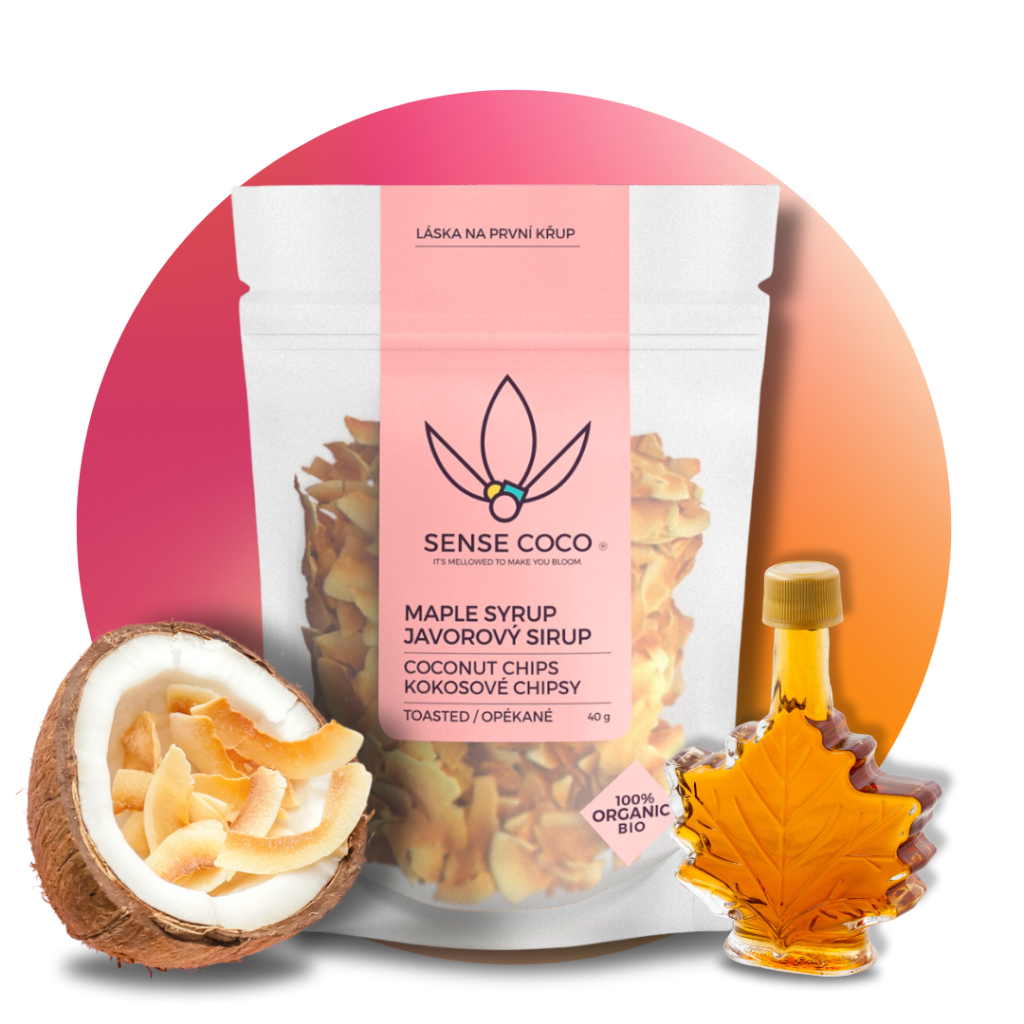 BIO kokosové chipsy s javorovým sirupom, 40 g