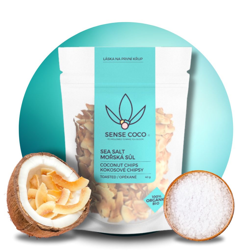 BIO kokosové chipsy s morskou soľou, 40 g