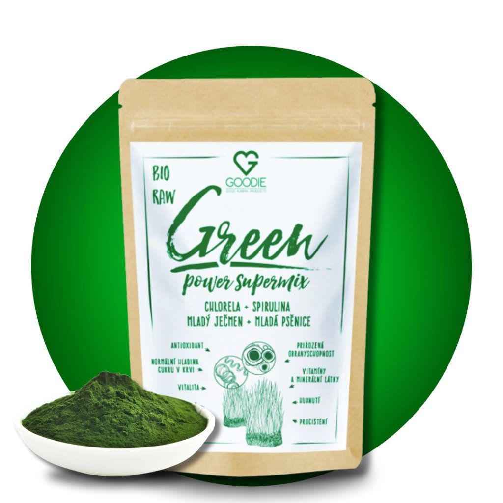 Super Greens, Green Power Supermix BIO (Chlorella, Spirulina, Mladý jačmeň, Mladá pšenica), 150 g