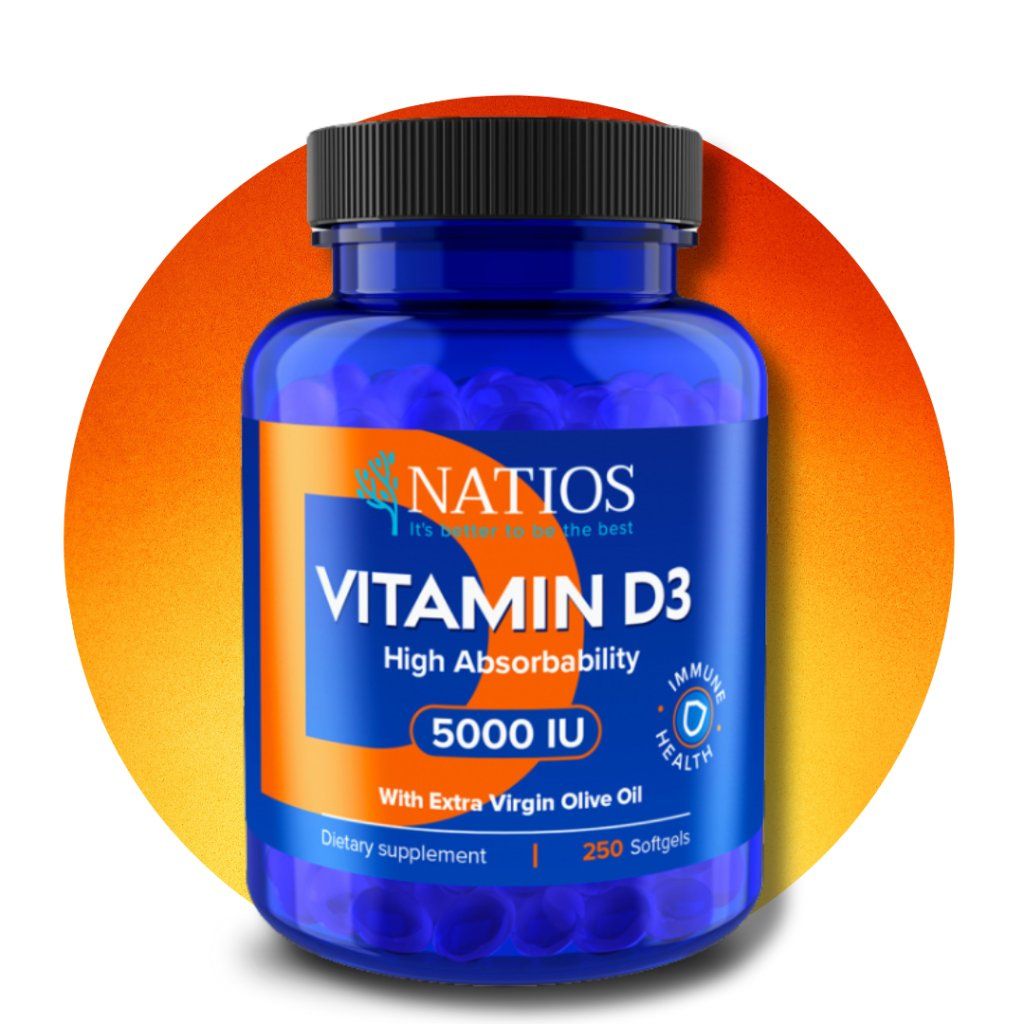 Vitamin D3, 5000 IU (s olivovým olejom), 250 softgel kapsúl