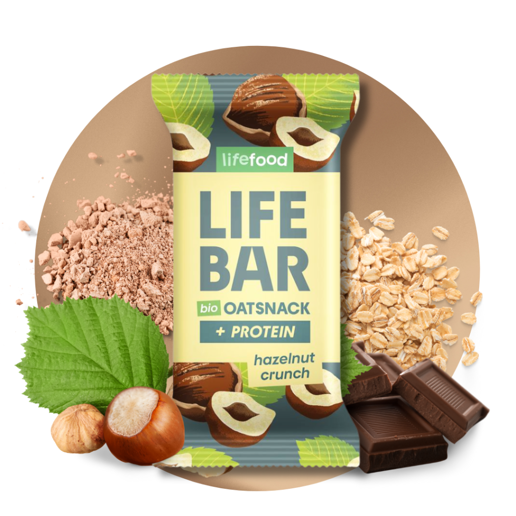 Tyčinka Lifebar Oat snack proteínová s lieskovými orieškami 40 g BIO